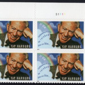 Scott #3905 Yip Harburg (Wizard of Oz) Plate Block of 4 Stamps - MNH