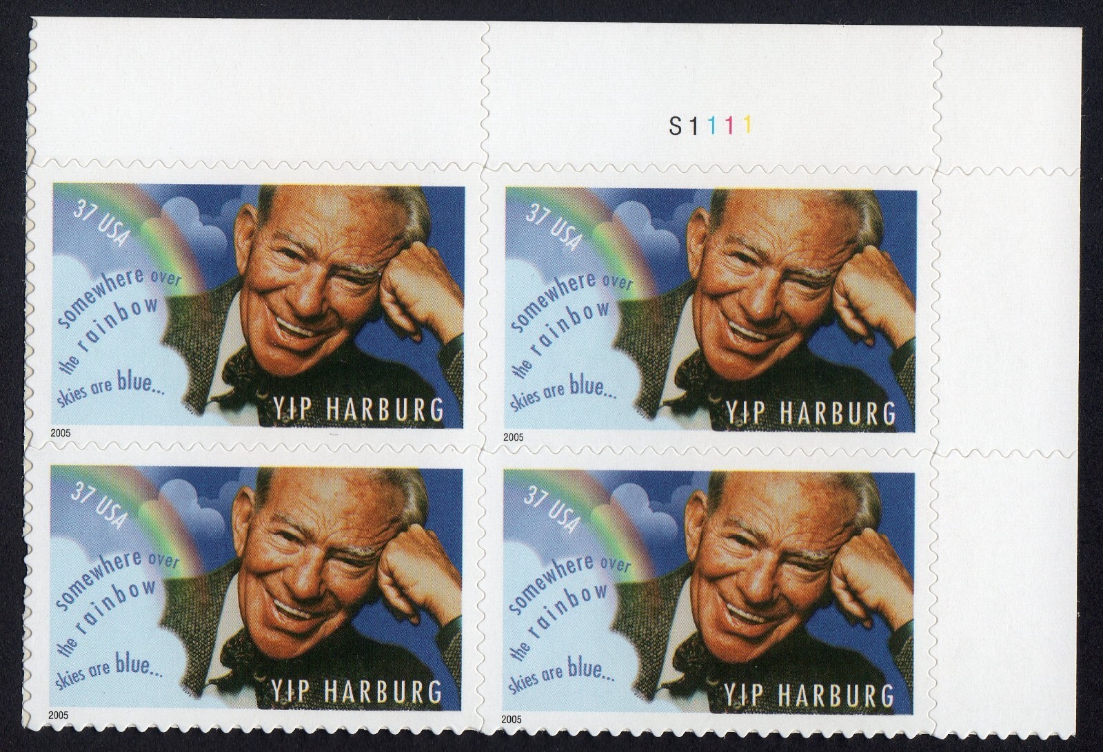 Scott #3905 Yip Harburg (Wizard of Oz) Plate Block of 4 Stamps - MNH