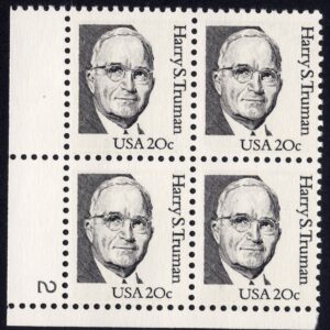Scott #1862a Harry S. Truman Plate Block of 4 Stamps - MNH