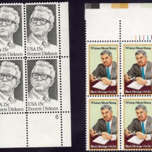 Scott #1874-1875 Everett Dirksen Whitney Moore Young Plate Block Of 4 Stamps MNH