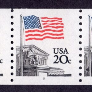 Scott #1895a Flag over Supreme Court Plate # Coil of 3 Stamps - MNH P#9