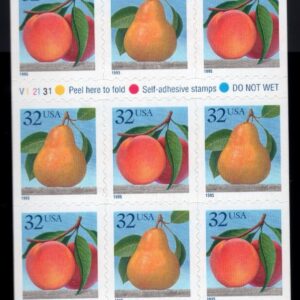 Scott #2494a Peach And Pear Booklet of 20 Stamps - MNH (List 2)