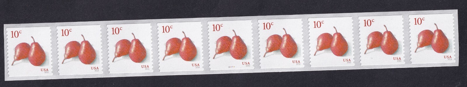 Scott #5039 Pears (10¢) PNC9 Plate # Coil of 9 Stamps - MNH