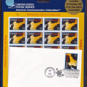 Scott #3938 Child Health Sheet of 20 Stamps w/FDC - Sealed