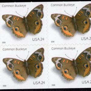 Scott #4001b Common Buckeye Booklet Block of 4 Stamps - MNH