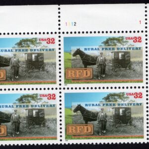 Scott #3090 Rural Free Delivery Plate Block of 4 Stamps - MNH
