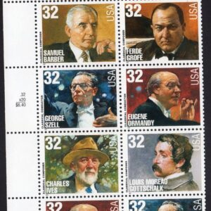 Scott #3165a Classical Composers & Conductors Plate Block of 10 Stamps - MNH LL