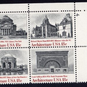Scott #1931a Architecture Plate Block of 4 Stamps - MNH P#4