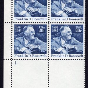 Scott #1950 Franlkin D. Roosevelt Plate Block of 4 Stamps - MNH P#1 LL