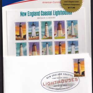 Scott #4795a (4791a-95) New England Lighthouses &FDC Sheet of 20 Stamps - Sealed