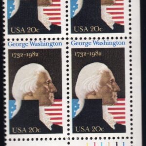 Scott #1952 George Washington 250th Birthday Plate Block of 4 Stamps - MNH LR