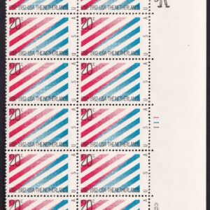 Scott #2003 Netherlands Plate Block of 20 Stamps (2) Zip - MNH