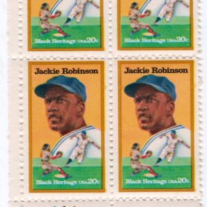 Scott #2016 Jackie Robinson (Black Heritage) 20¢ Plate Block of 4 Stamps MNH LL