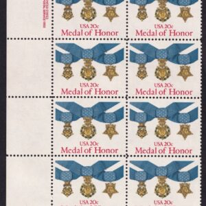 Scott #2045 Medal of Honor Plate Block of 16 Stamps - MNH P#1111-1 LL