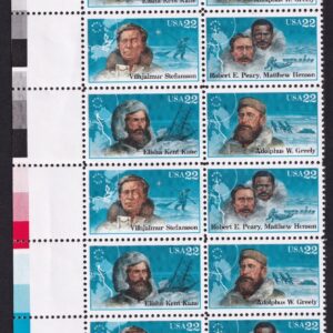Scott #2223a (2220-2223) Arctic Explorers Plate Block of 20 Stamps - MNH
