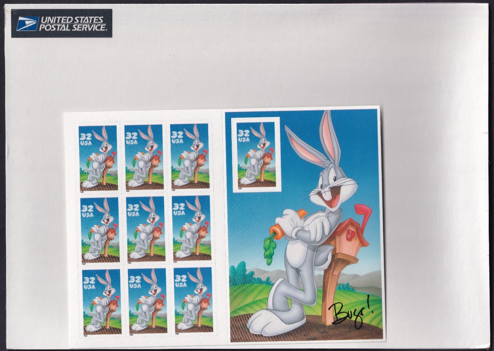 Scott #3137 Bugs Bunny Sheet of 10 Stamps - Sealed White