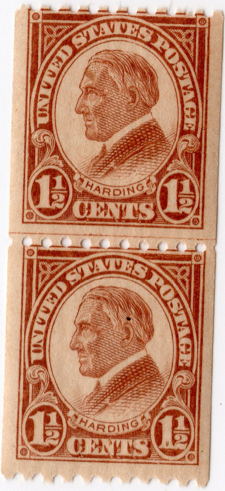 Scott #605 Warren Harding Joint Line Pair - MNH #4