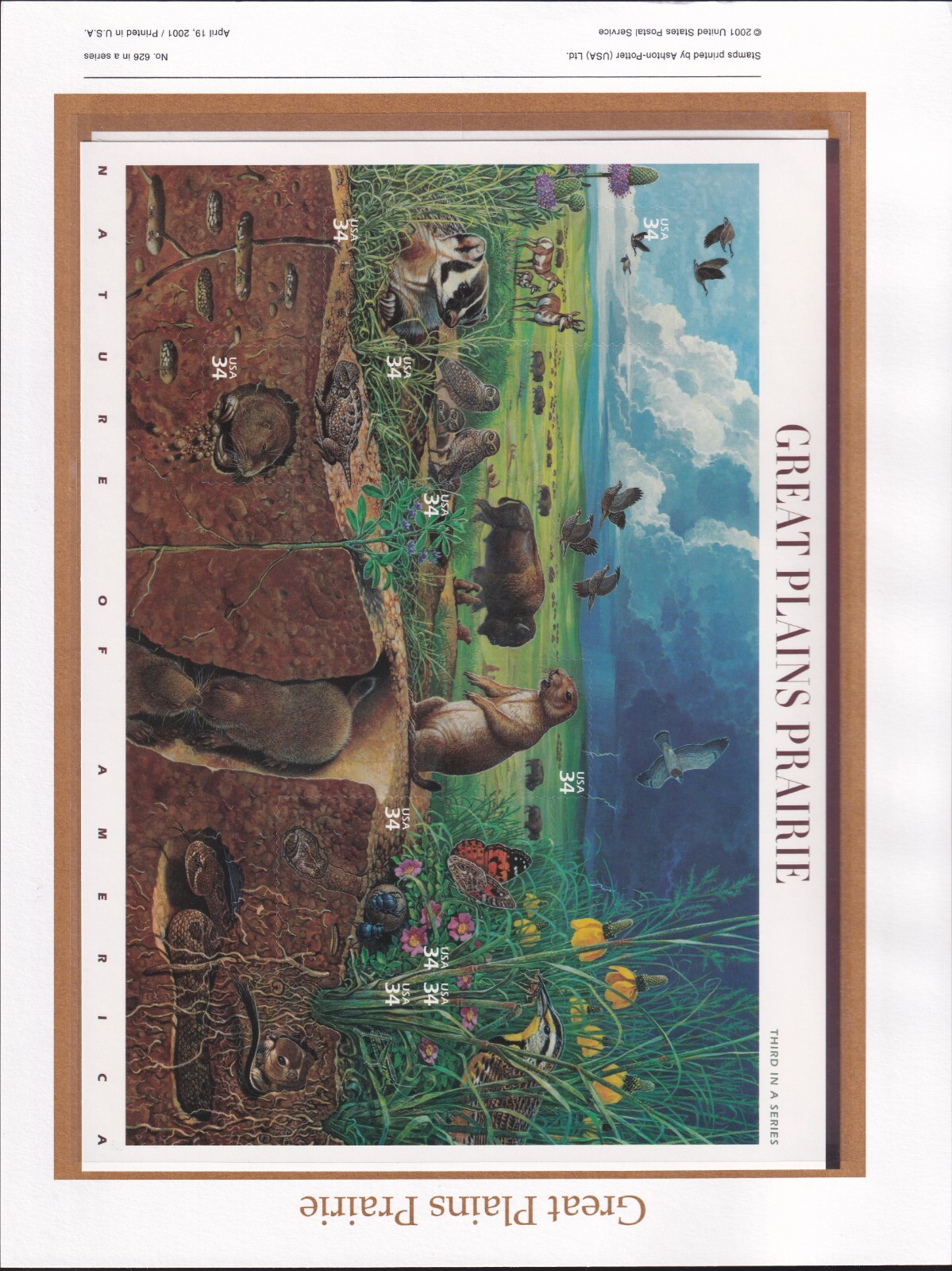 Scott #CP623 (3506) Great Plains Prairie Commemorative Panel Stamp Sheet