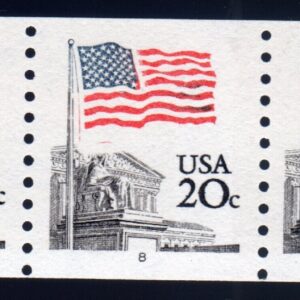 Scott #1895a Flag over Supreme Court Plate # Coil of 3 Stamps - MNH P#8
