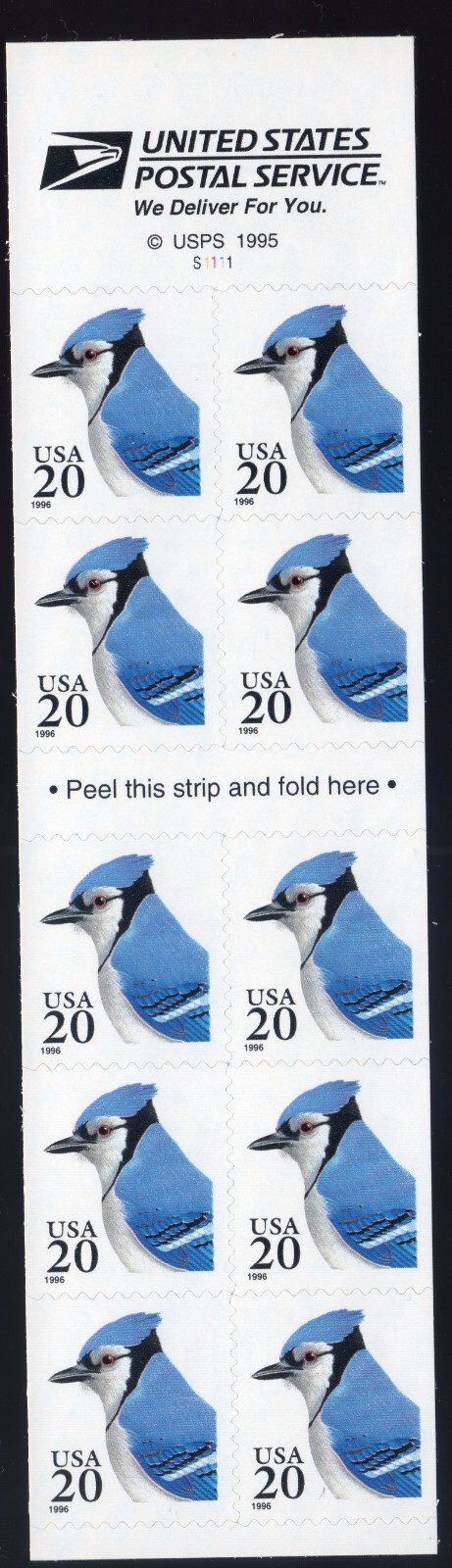 Scott #3048a 20¢ Bluejay Booklet of 10 Postcard Stamps - MNH