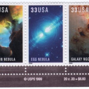 Scott #3388a (3384-88) Hubble Telescope Plate Strip of 5 Stamps - MNH Bottom