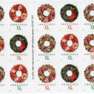 Scott #3252e Christmas Wreaths Booklet of 20 Stamps - MNH P#B111111