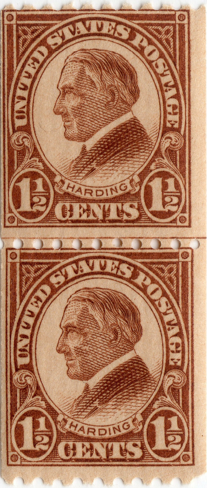 Scott #605 Warren Harding Joint Line Pair - MNH #9