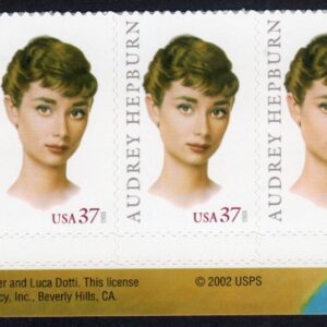 Scott #3786 Audrey Hepburn Plate Block of 5 Stamps - MNH Bottom