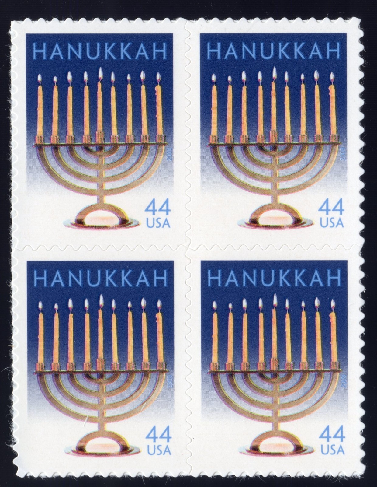 Scott #4433 Hanukkah (Jewish Holiday) Block of 4 Stamps - MNH