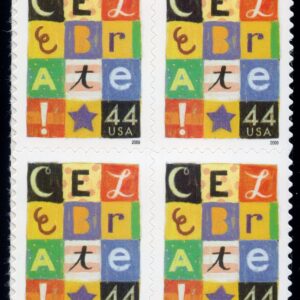 Scott #4407 Celebrate Block Letters Block of 4 Stamps - MNH