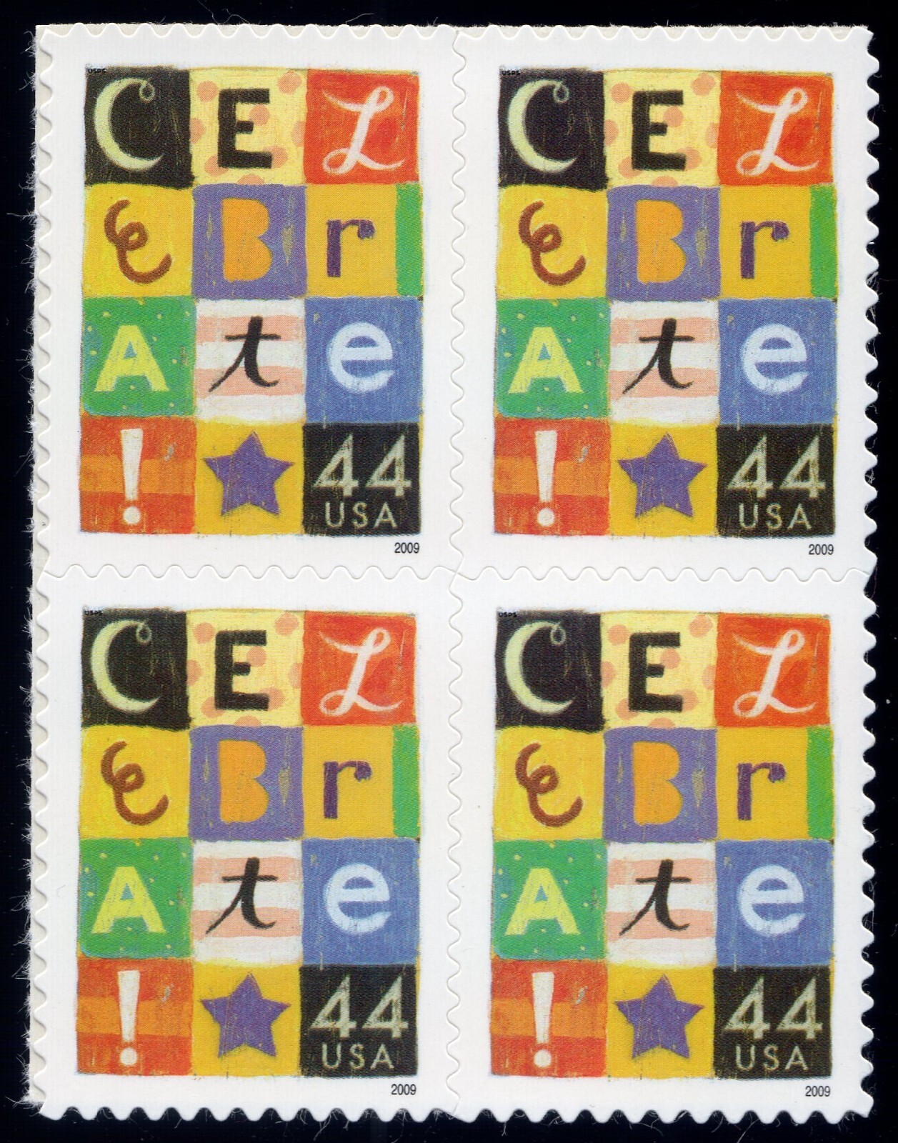 Scott #4407 Celebrate Block Letters Block of 4 Stamps - MNH