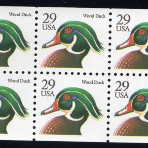 Scott #2484a Wood Duck Booklet Pane (Block) of 6 Stamps - MNH