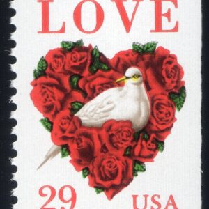 Scott #2814 Love Heart Dove Wreath Single Stamp - MNH