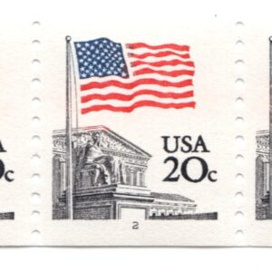 Scott #1895 Flag over Supreme Court Plate # Coil of 3 Stamps - MNH P#2