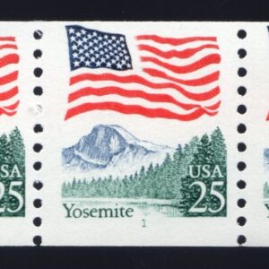 Scott #2280 Flag Over Yosemite Plate # Coil (PNC3) of 3 Stamps - MNH P#1