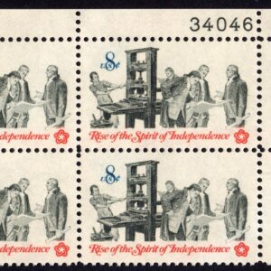 Scott #1476 Rise of the Spirit of Independence Plate Block of 4 Stamps - MNH