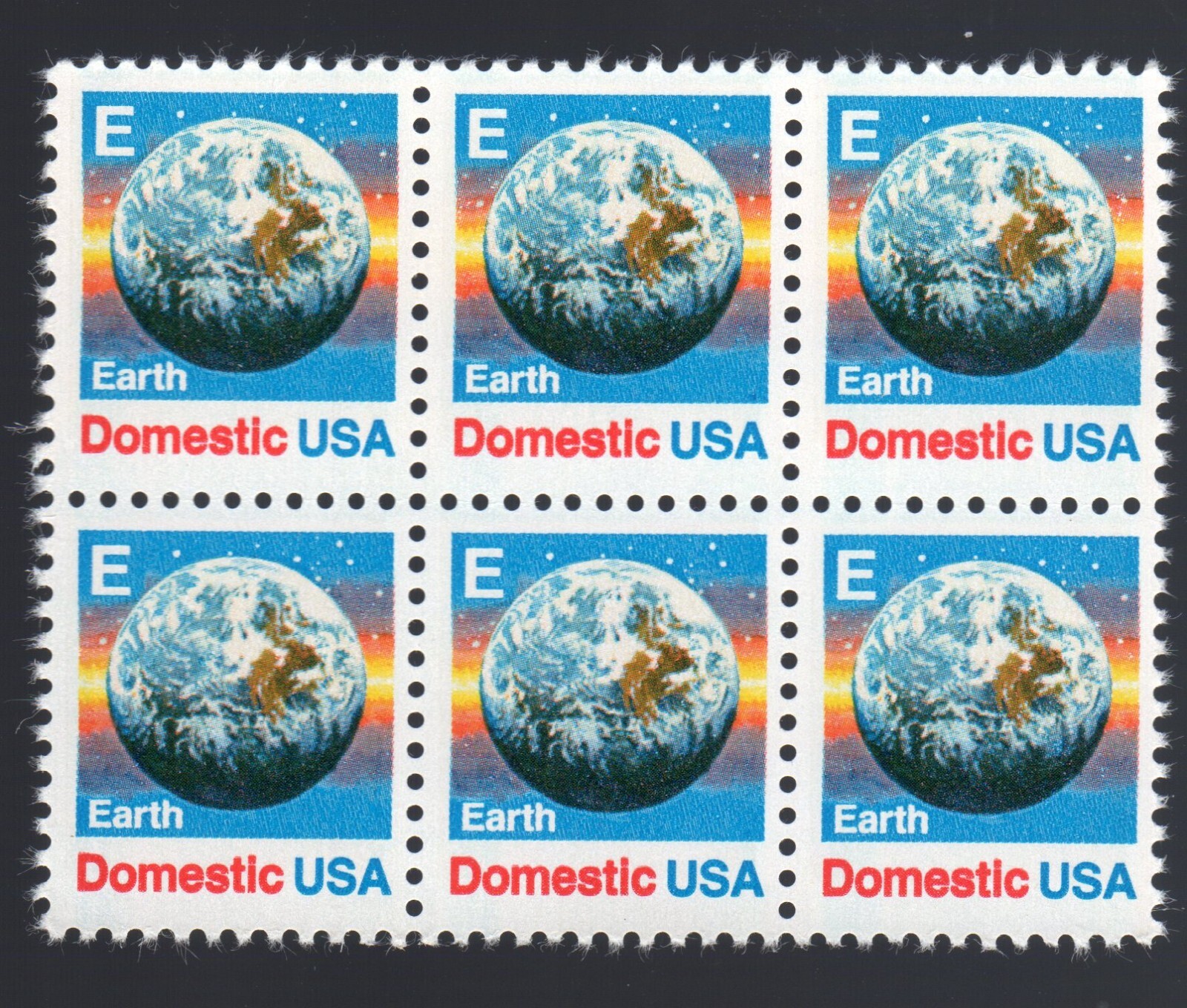 Scott #2277 Earth E Rate Block of 6 Stamps - MNH