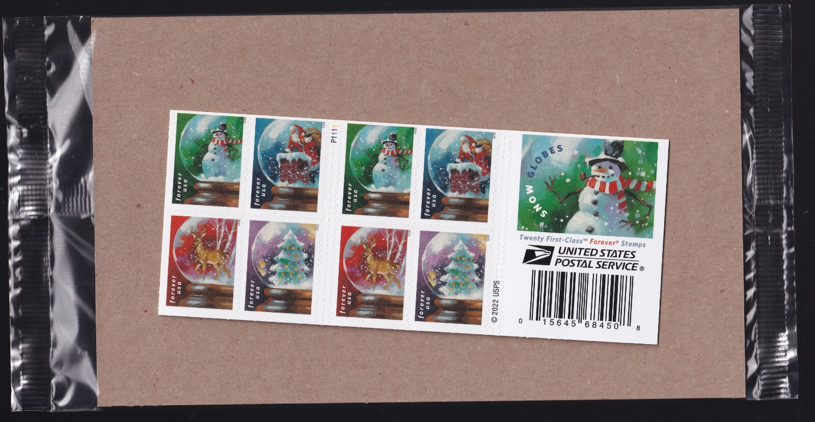 Scott #5819a (5816-19) Snow Globes Booklet of 20 Forever Stamps - Sealed Genuine