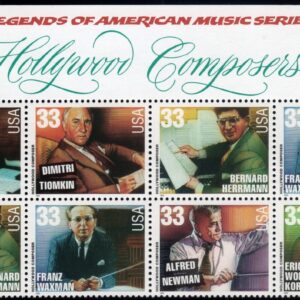 Scott #3344a Hollywood Composers Title (Plate) Block of 8 Stamps - MNH