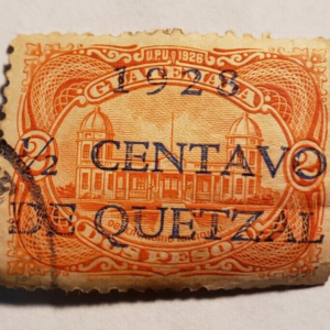 Stamps Latin America Guatemala 1928 1 peso with overstamp