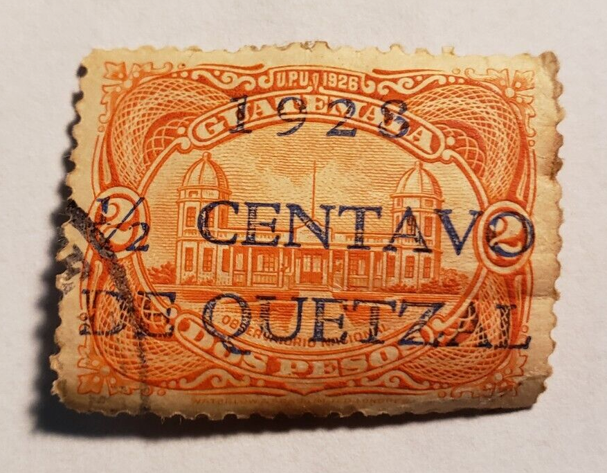 Stamps Latin America Guatemala 1928 1 peso with overstamp