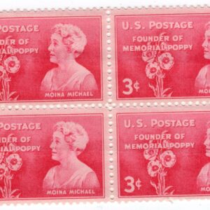 Scott #977 Moina Michael (Red Silk Poppies) Block of 4 Stamps - MNH
