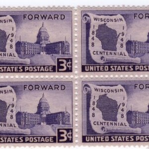 Scott #957 Wisconsin Forward Block of 4 Stamps - MNH