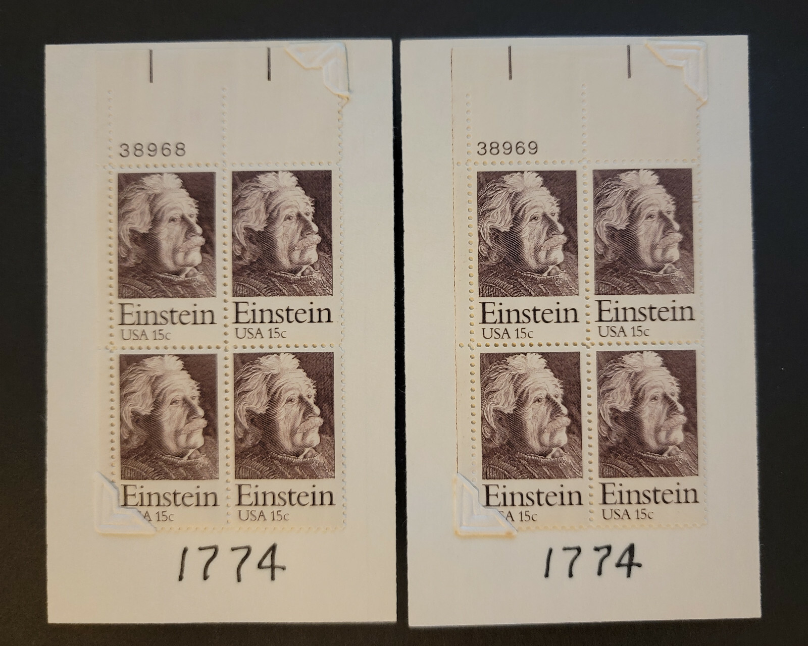 Scott #1774 Albert Einstein (Relativity, Physics) Plate Block of 4 Stamps - MNH