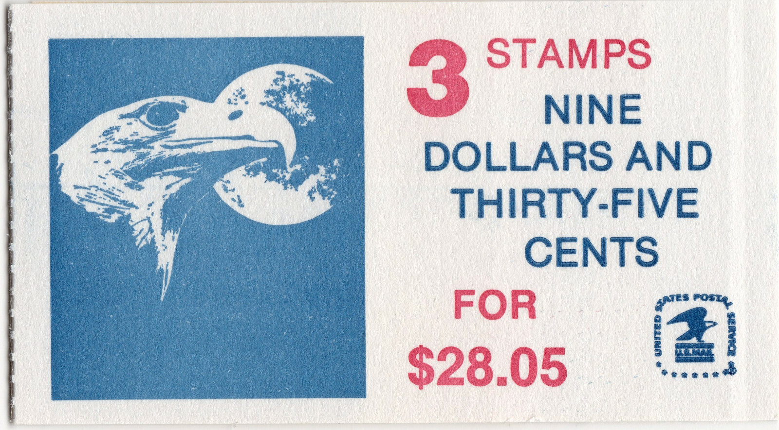 Scott #BK140b (1909a) Eagle and Moon Express Mail Booklet of 3 Stamps - MNH