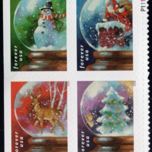Scott #5819a (5816-19) Snow Globes Plate Block of 4 Forever Stamps - MNH UV