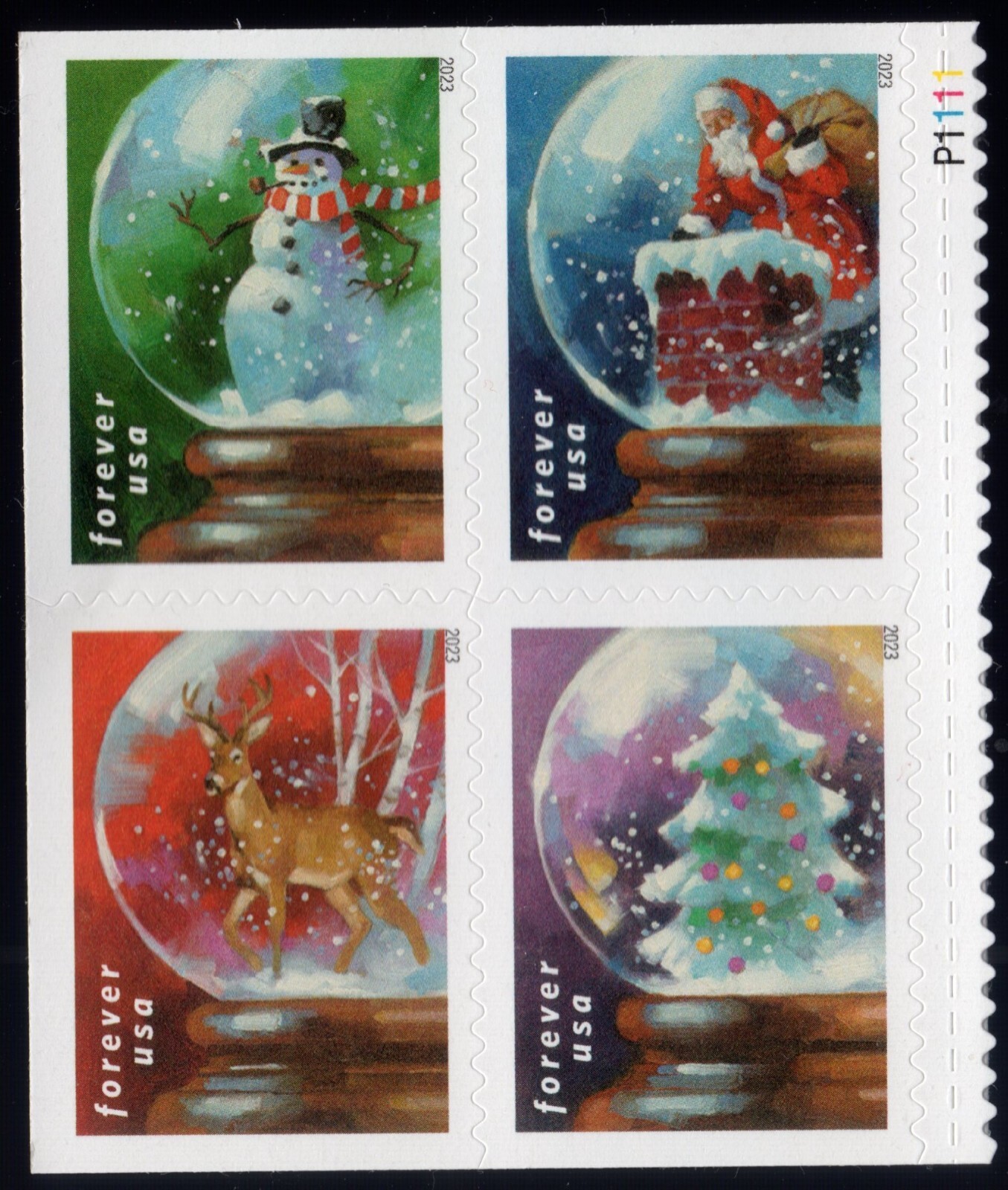 Scott #5819a (5816-19) Snow Globes Plate Block of 4 Forever Stamps - MNH UV