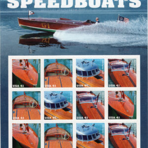 Scott #4163a (4160-63) Vintage Mahogany Speedboats Sheet of 12 Stamps - MNH
