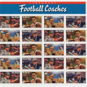 Scott #3146a Football Coaches (Bear Bryant) Sheet of 20 Stamps - MNH