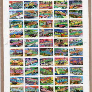 Scott #3561-3610a Greetings America Full Sheet of 50 Stamps - Sealed Brown